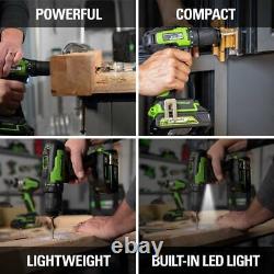 Greenworks Drill Driver Cordless 1/2 Inch 24 Volt Battery Brushless Tool Only