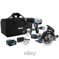 HART 3-Tool 20-Volt Cordless Combo Kit with and 16-inch Storage Bag, (1) 1.5Ah