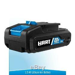 HART 3-Tool 20-Volt Cordless Combo Kit with and 16-inch Storage Bag, (1) 1.5Ah