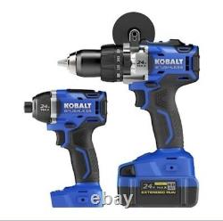 Kobalt 24V MAX BRUSHLESS 2-Tool Hammer Drill Combo Kit withCharger & 4.0 Battery