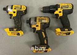 (LOT OF 3) Pre-Owned Misc DeWALT Drills TOOL ONLY