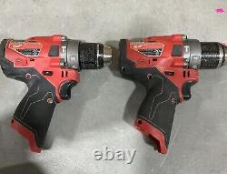 Lot Of 2 Milwaukee 2504-20 M12 12V 1/2 (13mm) Hammer Drill/Driver Tool Only