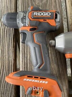 Lot Of 4 RIDGID 18V Cordless Brushless Tools 2-1/2 Drills 2 -1/4Impact Drivers