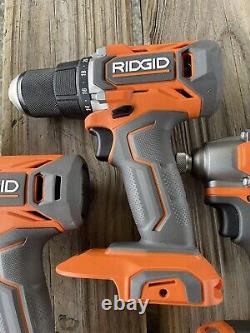 Lot Of 4 RIDGID 18V Cordless Brushless Tools 2-1/2 Drills 2 -1/4Impact Drivers