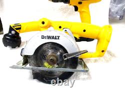 Lot Of Three (3) Dewalt 18v Tools 1/2 Drill/driver, 5 3/8 Trim Saw & Flashlight