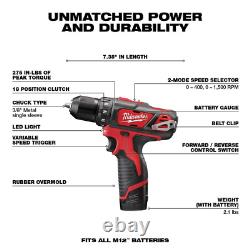 M12 12V Lithium-Ion Cordless Drill Driver/Impact Driver Combo Kit (2-Tool)