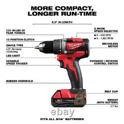 M18 18-Volt Lithium-Ion Brushless Cordless 1/2 In. Compact Drill/Driver with (1)