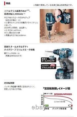 Makita DF002GZB 40V XGT Rechargeable Brushless Driver Drill Tool Only Black JP