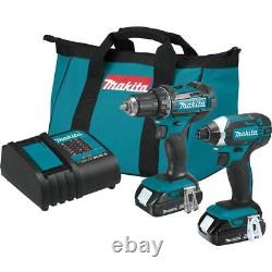 Makita Driver-Drill/Impact Driver Combo Kit 18V Cordless with Charger+Tool Bag