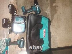 Makita Driver-Drill/Impact Driver Combo Kit 18V with Charger+Tool Bag+2 batteries