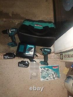 Makita Driver-Drill/Impact Driver Combo Kit 18V with Charger+Tool Bag+2 batteries