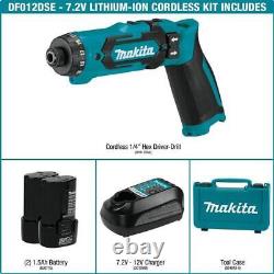 Makita Hex Driver-Drill Kit Cordless 2-Speed LED Light Keyless Chuck Brushed