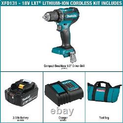 Makita XFD131-R 18V LXT Lithium-Ion Brushless Cordless 1/2 Driver-Drill Kit