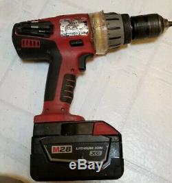 Milwaukee 0928-29 M28 28 Volt Cordless 4 Tools Drill Saws Combo Deluxe Kit Used