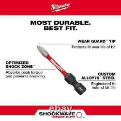 Milwaukee 170 Piece Screw Driver Drill Bit Set Impact Duty SHOCKWAVE Alloy Steel