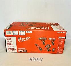 Milwaukee 2494-25 M12 5-Tool Combo Kit Drill, Driver, Ratchet, Inflator, Light