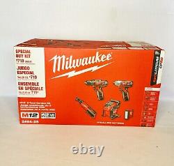 Milwaukee 2494-25 M12 5-Tool Combo Kit Drill, Driver, Ratchet, Inflator, Light