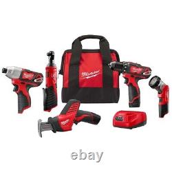 Milwaukee 2498-25 M12 Cordless LITHIUM-ION 5-Tool Combo Kit