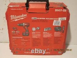 Milwaukee 2607-22 M18 18V Li-Ion XC 1/2 Hammer Drill Driver Kit NISB FREE SHIP