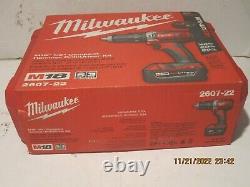 Milwaukee 2607-22 M18 18V Li-Ion XC 1/2 Hammer Drill Driver Kit NISB FREE SHIP