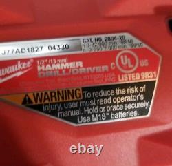 Milwaukee 2804-20 M18 FUEL 1/2in Hammer Drill/Driver & handle New Tool Only