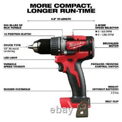 Milwaukee 2892-22CT M18 18V 2-Tool Drill Driver and Impact Driver Combo Kit