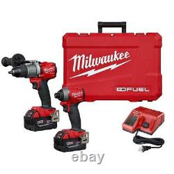 Milwaukee 2997-22 M18 FUEL 2-Tool Hammer Drill & Impact Driver Kit + 2 Batteries