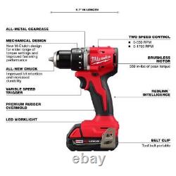 Milwaukee Cordless Compact Drill/Driver Kit with Screw Driver Bit Set (45-Piece)