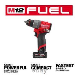 Milwaukee Drill/Driver Kit 1/2 + Ratchet 3/8 12V Li-Ion Brushless Cordless