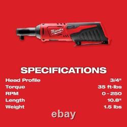 Milwaukee Drill/Driver Kit 1/2 + Ratchet 3/8 12V Li-Ion Brushless Cordless