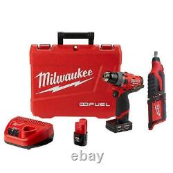 Milwaukee Drill Driver Kit 1/2 in 12-V Li-Ion Brushless Cordless M12 Rotary Tool