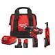 Milwaukee Drill/driver Kit Cordless 3/8 In 12-volt Ratchet 6.0 Ah Xc Battery