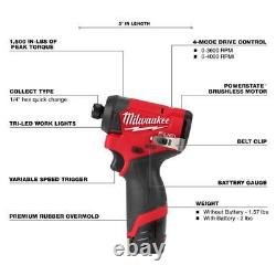 Milwaukee Drill Driver Kit + Rotary Tool 12V Li-Ion With (2) Batteries + Charger
