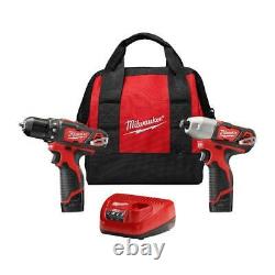 Milwaukee Drill/Impact Driver Combo Kit 1.5Ah Battery Charger Tool Bag Cordless