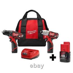Milwaukee Drill Impact Driver Combo Kit With M12 2.0Ah Compact Battery (2 Tool)