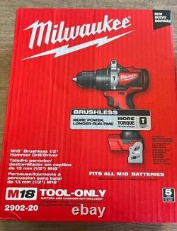 Milwaukee Hammer Drill 18-V+Keyless Chuck+Led Light+Variable Speed (Tool-Only)