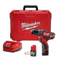 Milwaukee Hammer Drill/Driver 3/8 12V Li-Ion Cordless With(2)Batteries+Hard Case