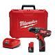 Milwaukee Hammer Drill/driver 3/8 12v Li-ion Cordless With(2)batteries+hard Case