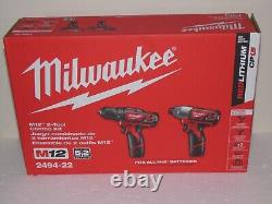 Milwaukee M12 2-Tool Combo Kit Drill/ Driver Impact Driver Batteries New Sealed