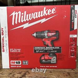 Milwaukee M18 18V Cordless Drill/Driver Kit 2801-21P