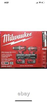 Milwaukee M18 2892-22CT 2-Tool Brushless Combo Kit Drill Driver/Hex Impact