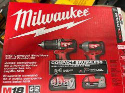 Milwaukee M18 Compact Drill / Impact Driver 2-Tool Combo Kit (2892-22CT) New