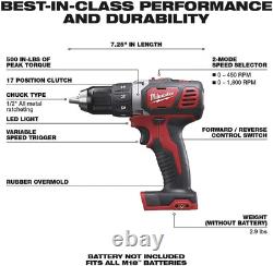 Milwaukee M18 Li-Ion Cordless Compact Electric Drill Driver Tool Only, 1/2In