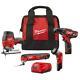 Milwaukee Power Tool Combo Kit 12-v Two 1.5 Ah Batteries Charger Cordless 4-tool