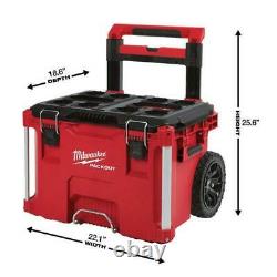 Milwaukee Rolling Tool Box Packout on Wheels w Tools Drill Impact Grinder n Saw