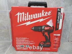 Milwaukee Tool 2607-22Ct M18 Compact 1/2 Hammer Drill/Driver Kit