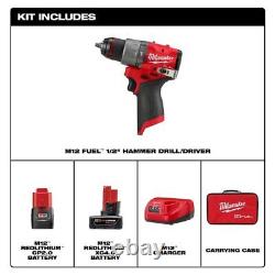 Milwaukee Tool 3404-22 M12 Fuel 1/2 In. Hammer Drill/Driver Kit