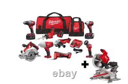 Milwaukee Tool M18 Cordless Combo Kit (8-Tool) with FUEL 7-1/4 in. MITER SAW
