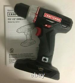NEW Craftsman C3 19.2 Volt 1/2 Inch Drill/Driver Model 5275.1 (BARE TOOL)