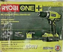 NEW! Ryobi P1811 One+ Compact Drill / Driver Kit Battery Charger & Tool Bag